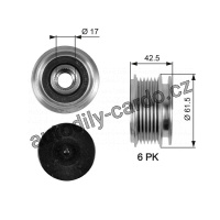 Alternátorová volnoběžka (předstihová spojka) GATES (GT OAP7047) - ŠKODA, VW