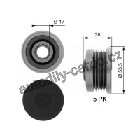 Alternátorová volnoběžka (předstihová spojka) GATES (GT OAP7082) - NISSAN, OPEL, RENAULT