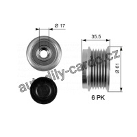 Alternátorová volnoběžka (předstihová spojka) GATES (GT OAP7100) - MERCEDES-BENZ