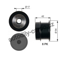Alternátorová volnoběžka (předstihová spojka) GATES (GT OAP7035) - OPEL