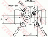 Brzdový váleček TRW BWF155