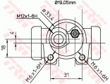 Brzdový váleček TRW BWD130