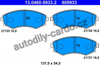 Sada brzdových destiček ATE 13.0460-5933 (AT 605933) - HYUNDAI, NISSAN