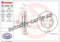 Brzdový kotouč BREMBO 09.5845.20 - TOYOTA