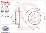 Brzdový kotouč BREMBO 09.A451.10 - NISSAN