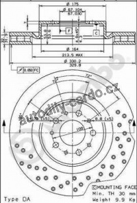 Brzdový kotouč BREMBO 09.6802.20 - FERRARI